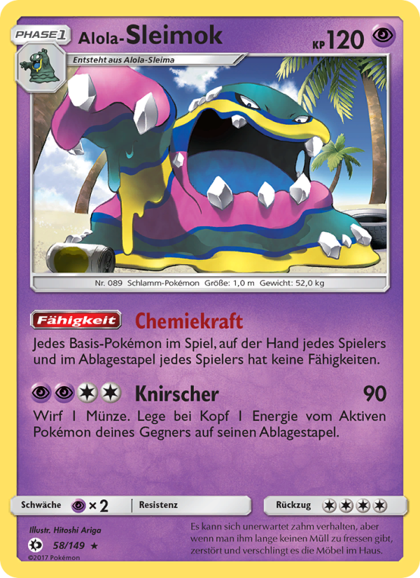 Alola-Sleimok 58 — Sun & Moon (German Pokémon TCG card)