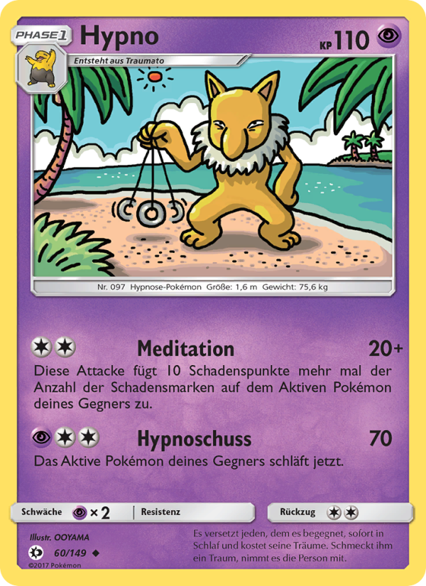 Hypno 60 — Sun & Moon (German Pokémon TCG card)