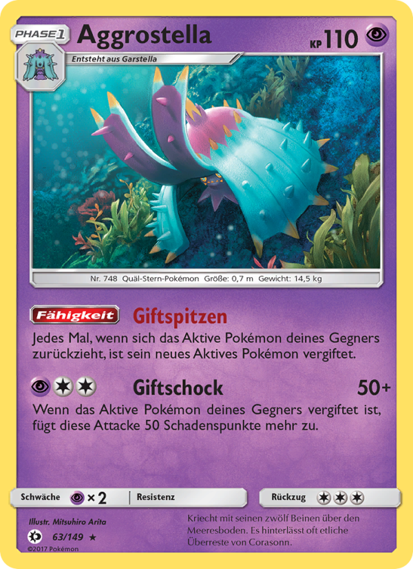 Aggrostella 63 — Sun & Moon (German Pokémon TCG card)