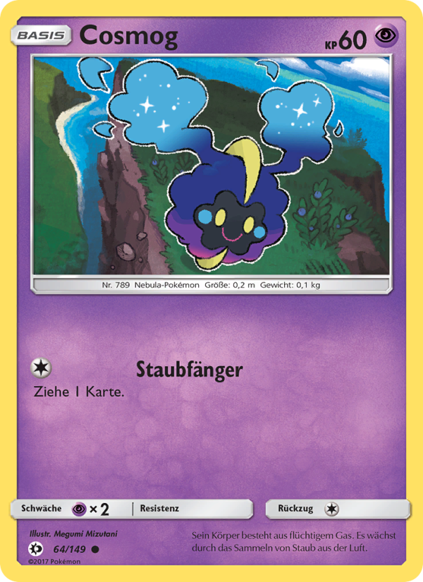 Cosmog 64 — Sun & Moon (German Pokémon TCG card)