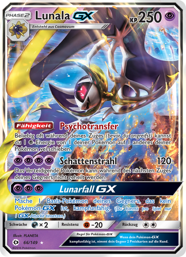 Lunala GX 66 — Sun & Moon (German Pokémon TCG card)