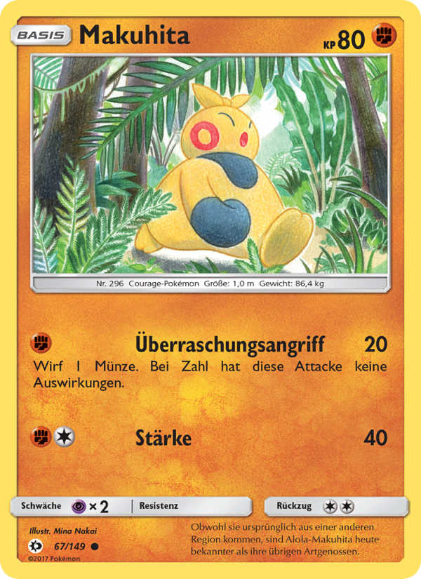 Makuhita 67 — Sun & Moon (German Pokémon TCG card)