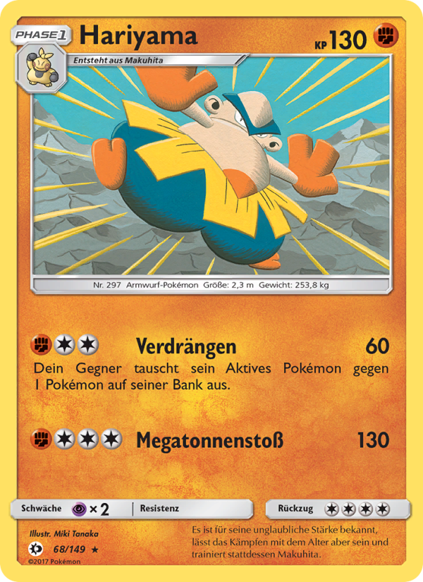 Hariyama 68 — Sun & Moon (German Pokémon TCG card)