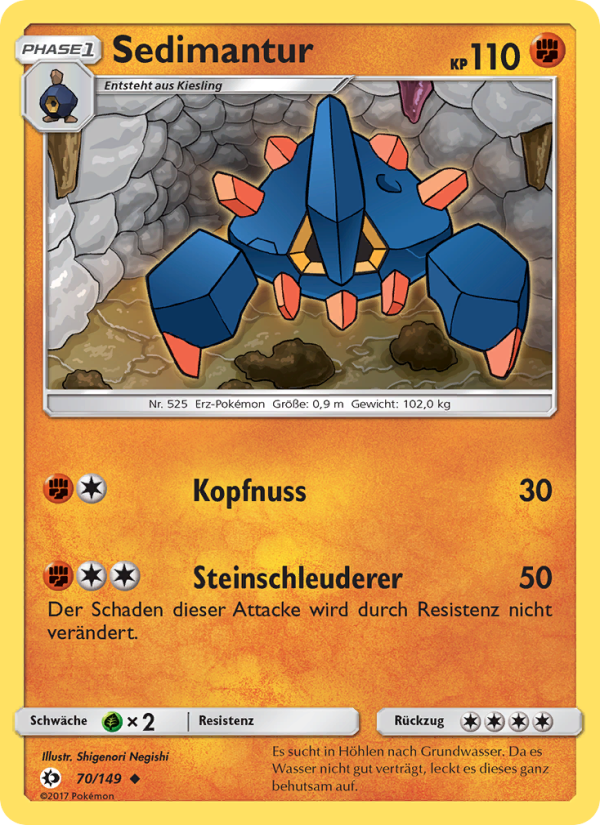 Sedimantur 70 — Sun & Moon (German Pokémon TCG card)