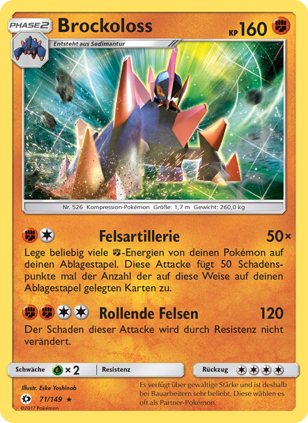 Brockoloss 71 — Sun & Moon (German Pokémon TCG card)