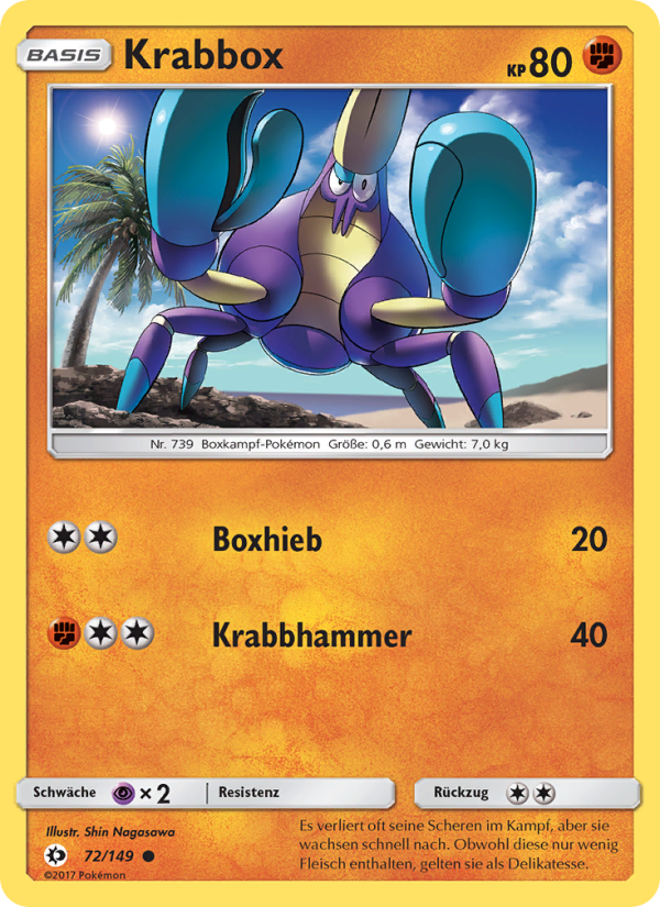 Krabbox 72 — Sun & Moon (German Pokémon TCG card)