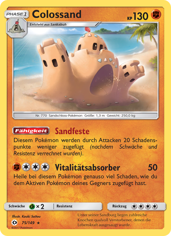 Colossand 75 — Sun & Moon (German Pokémon TCG card)