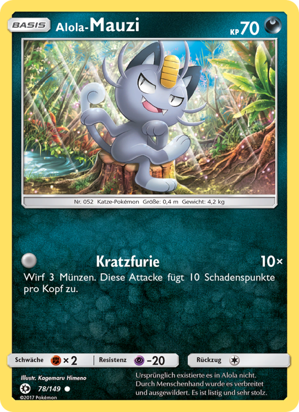 Alola-Mauzi 78 — Sun & Moon (German Pokémon TCG card)