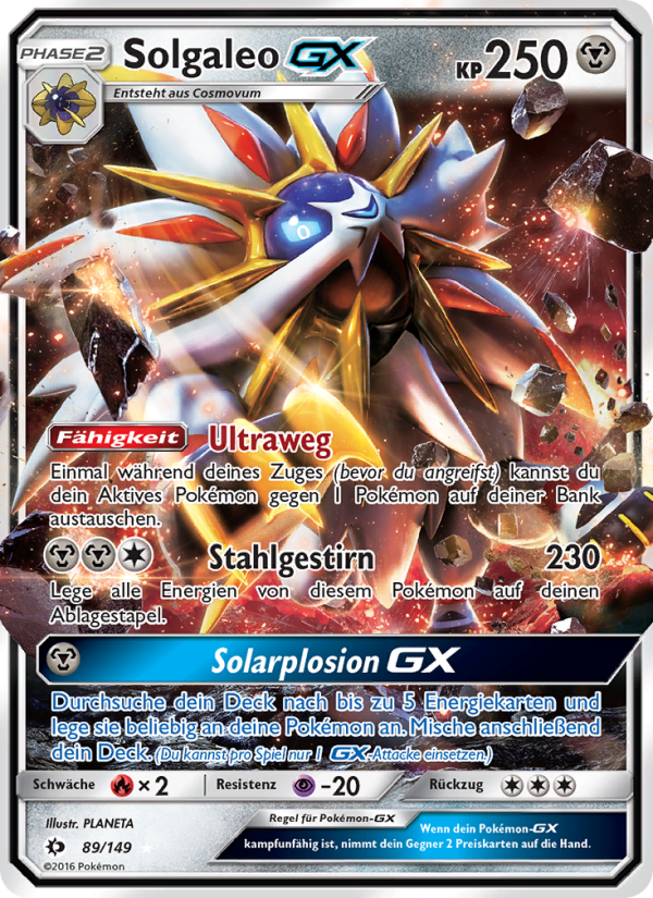 Solgaleo GX 89 — Sun & Moon (German Pokémon TCG card)