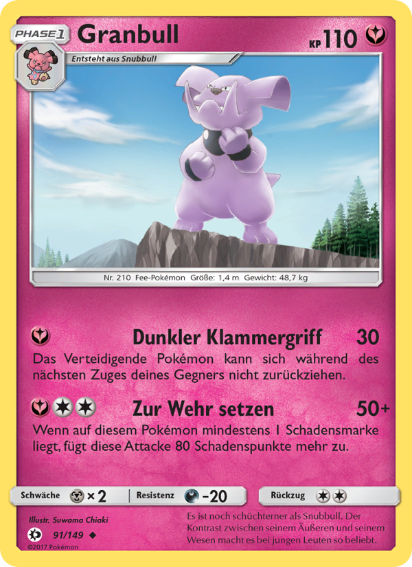 Granbull 91 — Sun & Moon (German Pokémon TCG card)
