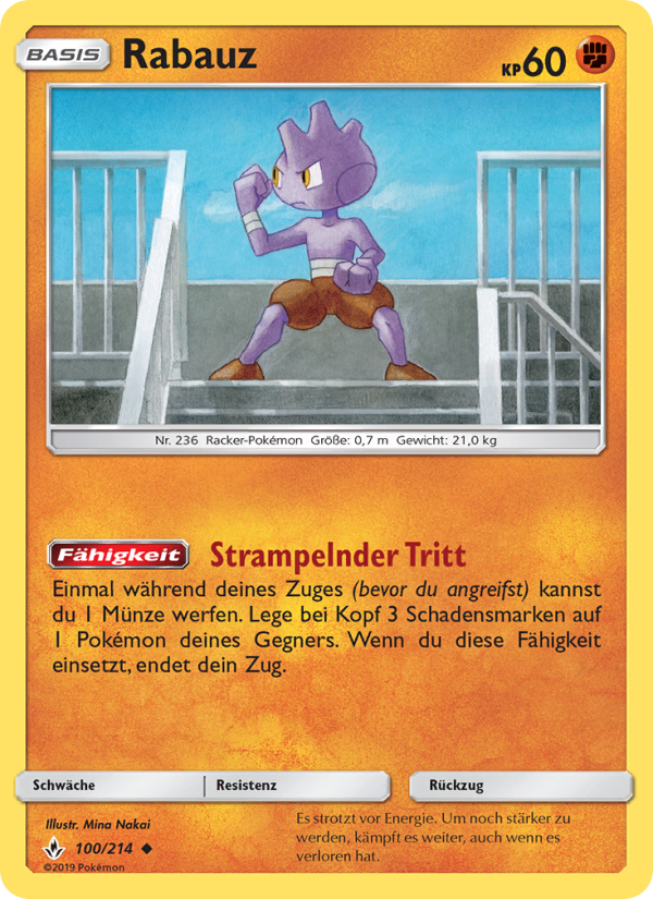 Rabauz 100 — Unbroken Bonds (German Pokémon TCG card)