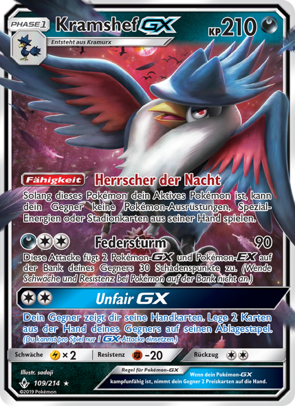 Kramshef GX 109 — Unbroken Bonds (German Pokémon TCG card)