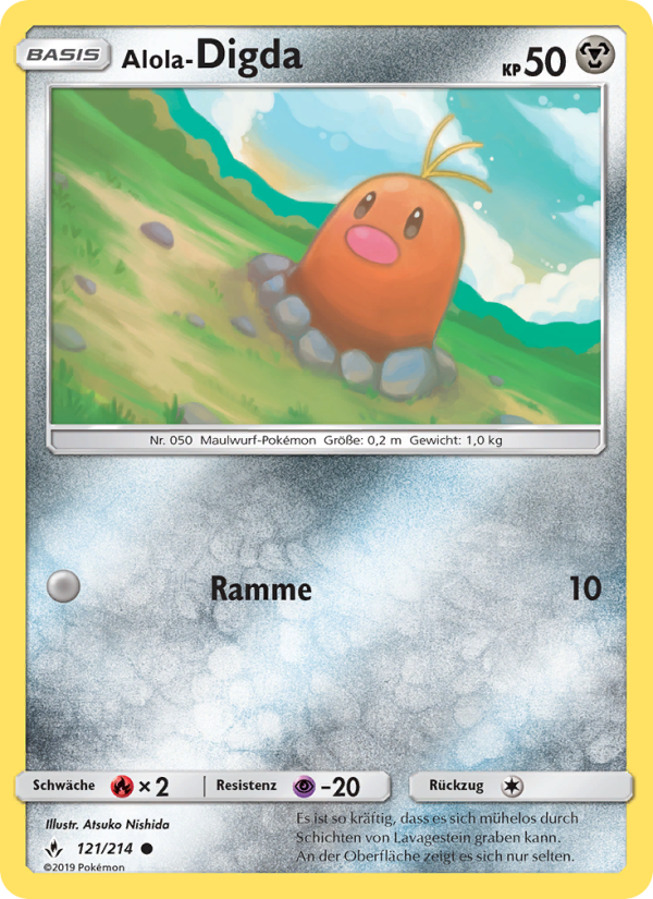 Alola-Digda 121 — Unbroken Bonds (German Pokémon TCG card)