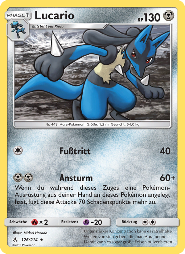 Lucario 126 — Unbroken Bonds (German Pokémon TCG card)