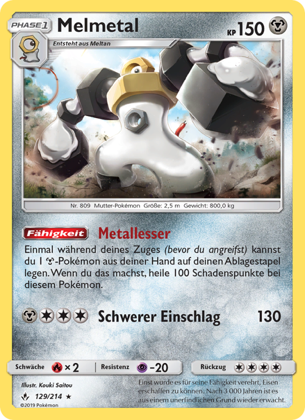 Melmetal 129 — Unbroken Bonds (German Pokémon TCG card)