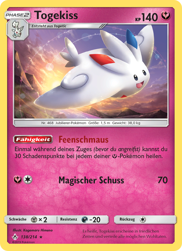Togekiss 138 — Unbroken Bonds (German Pokémon TCG card)
