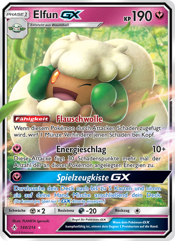 Elfun GX 140 — Unbroken Bonds (German Pokémon TCG card)