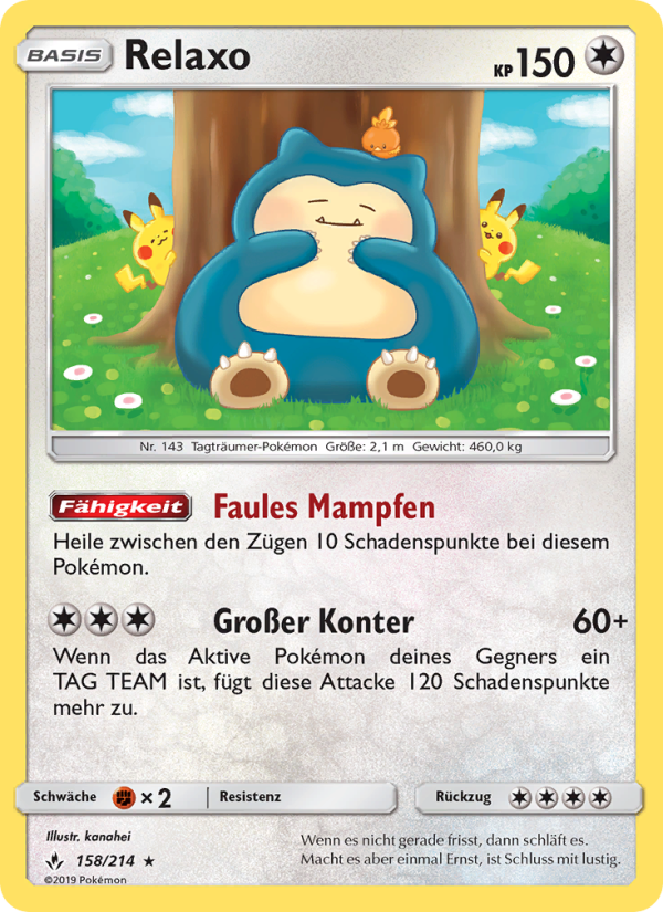 Relaxo 158 — Unbroken Bonds (German Pokémon TCG card)