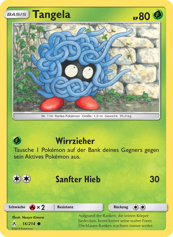Tangela 16 — Unbroken Bonds (German Pokémon TCG card)