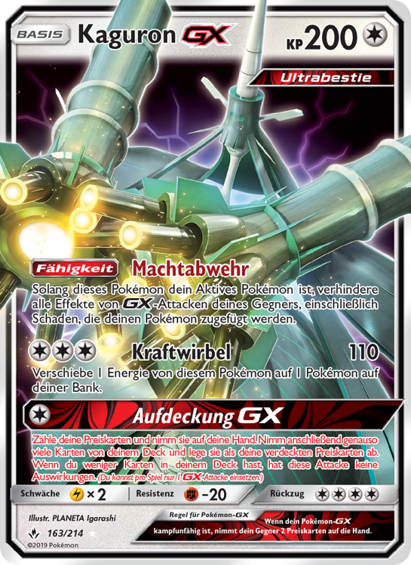 Kaguron GX 163 — Unbroken Bonds (German Pokémon TCG card)