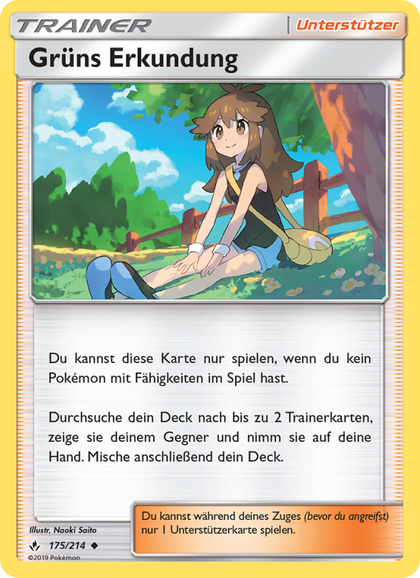 Grüns Erkundung 175 — Unbroken Bonds (German Pokémon TCG card)