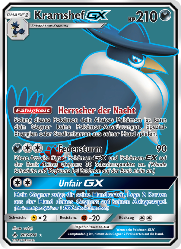 Kramshef GX 202 — Unbroken Bonds (German Pokémon TCG card)