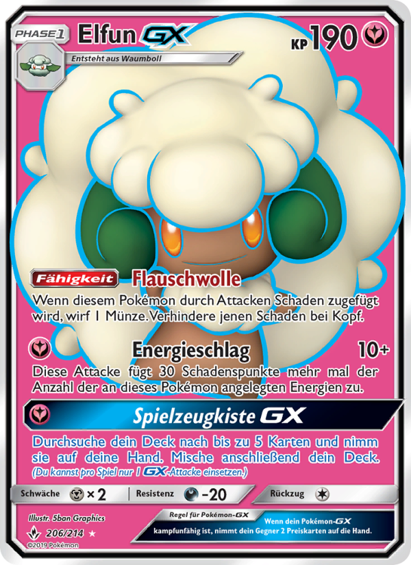 Elfun GX 206 — Unbroken Bonds (German Pokémon TCG card)