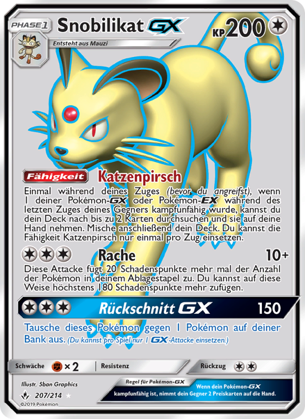 Snobilikat GX 207 — Unbroken Bonds (German Pokémon TCG card)