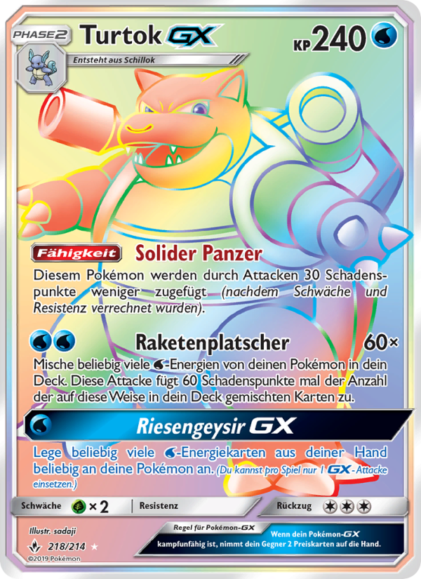 Turtok GX 218 — Unbroken Bonds (German Pokémon TCG card)