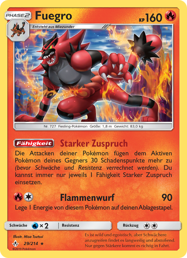 Fuegro 29 — Unbroken Bonds (German Pokémon TCG card)