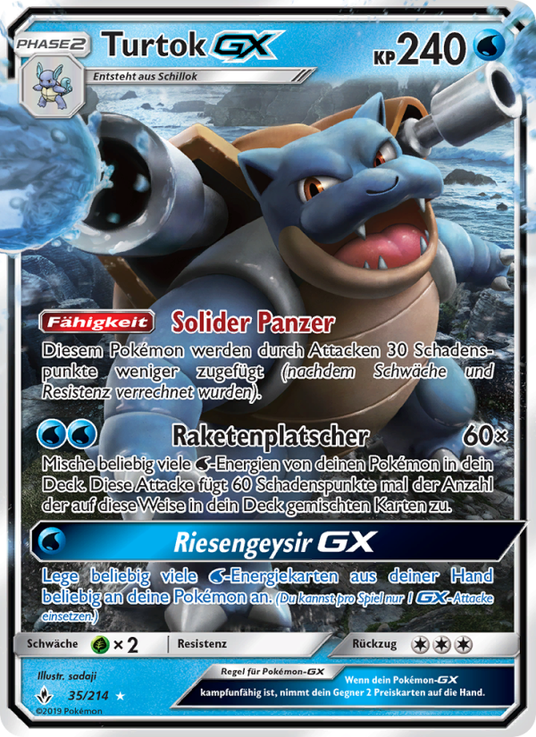 Turtok GX 35 — Unbroken Bonds (German Pokémon TCG card)