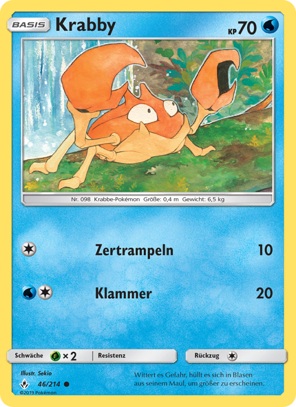 Krabby 46 — Unbroken Bonds (German Pokémon TCG card)