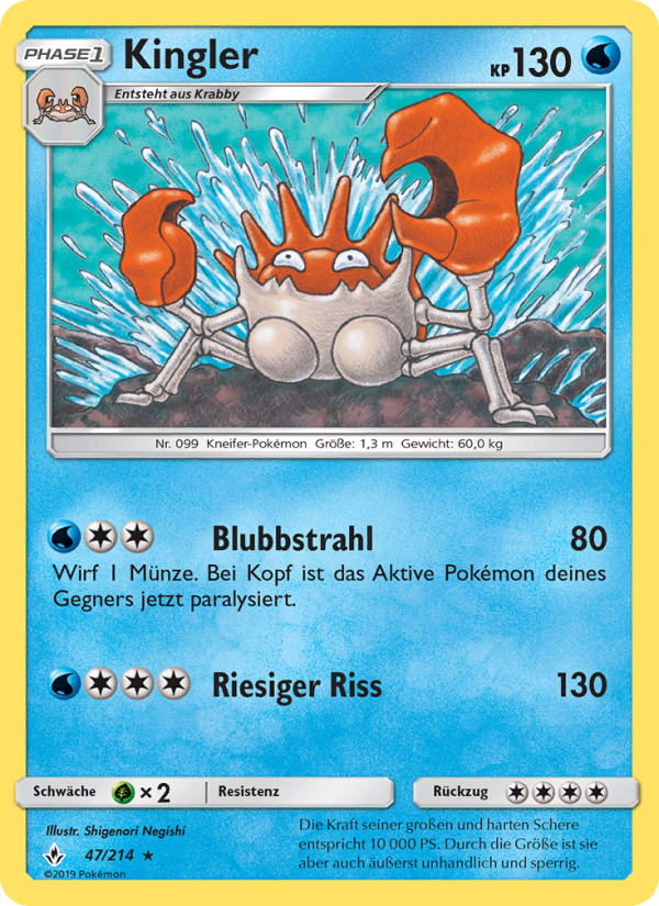 Kingler 47 — Unbroken Bonds (German Pokémon TCG card)