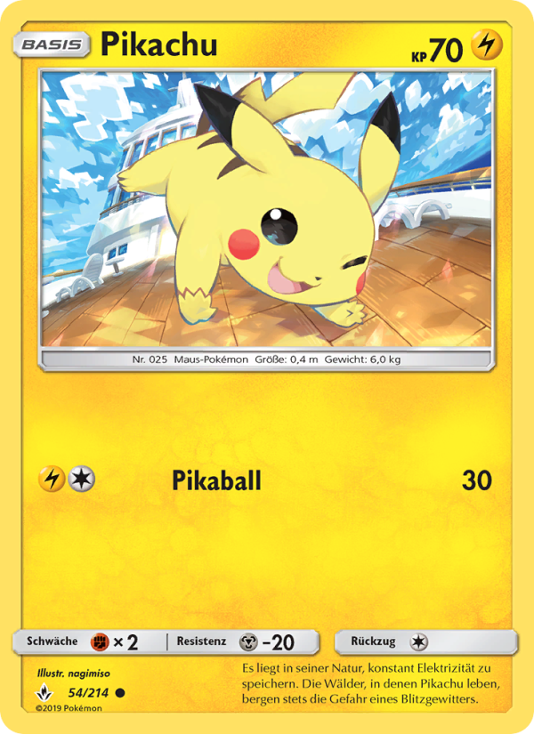 Pikachu 54 — Unbroken Bonds (German Pokémon TCG card)