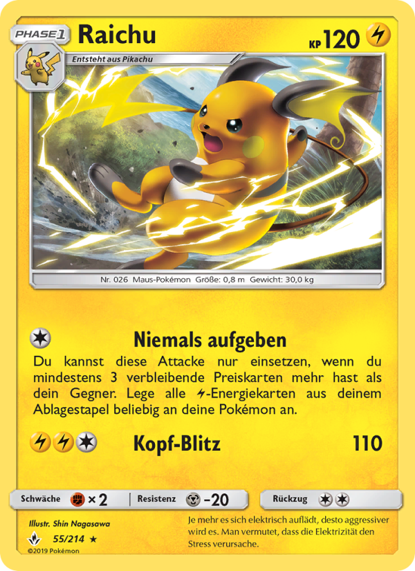 Raichu 55 — Unbroken Bonds (German Pokémon TCG card)
