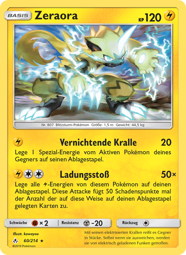 Zeraora 60 — Unbroken Bonds (German Pokémon TCG card)