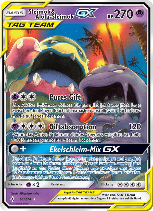 Sleimok & Alola-Sleimok GX 61 — Unbroken Bonds (German Pokémon TCG card)