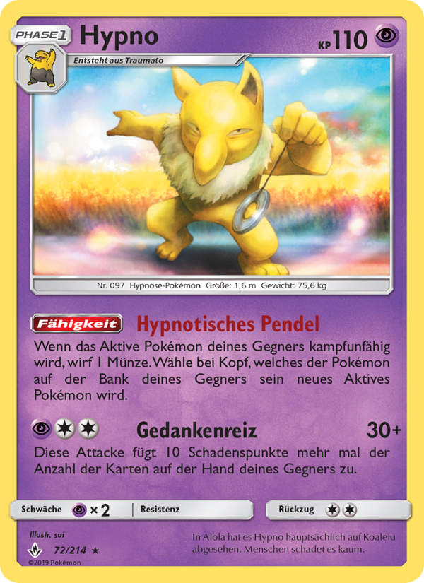 Hypno 72 — Unbroken Bonds (German Pokémon TCG card)