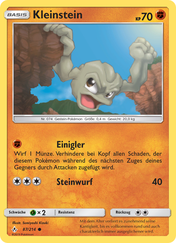 Kleinstein 87 — Unbroken Bonds (German Pokémon TCG card)