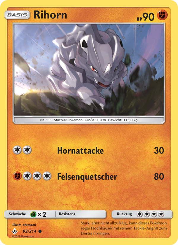 Rihorn 93 — Unbroken Bonds (German Pokémon TCG card)
