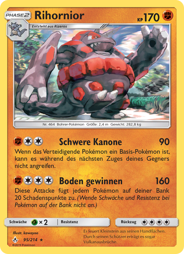 Rihornior 95 — Unbroken Bonds (German Pokémon TCG card)