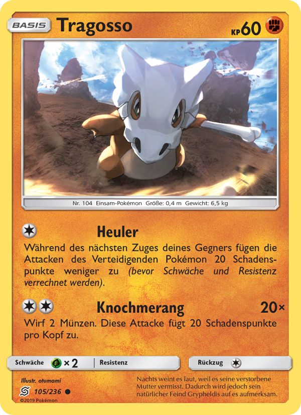 Tragosso 105 — Unified Minds (German Pokémon TCG card)
