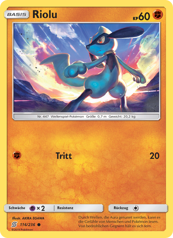 Riolu 116 — Unified Minds (German Pokémon TCG card)