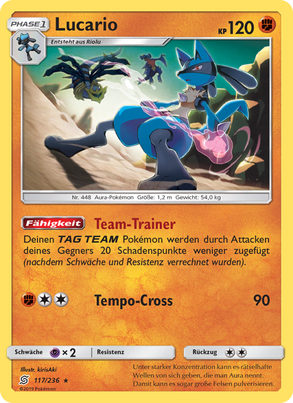 Lucario 117 — Unified Minds (German Pokémon TCG card)