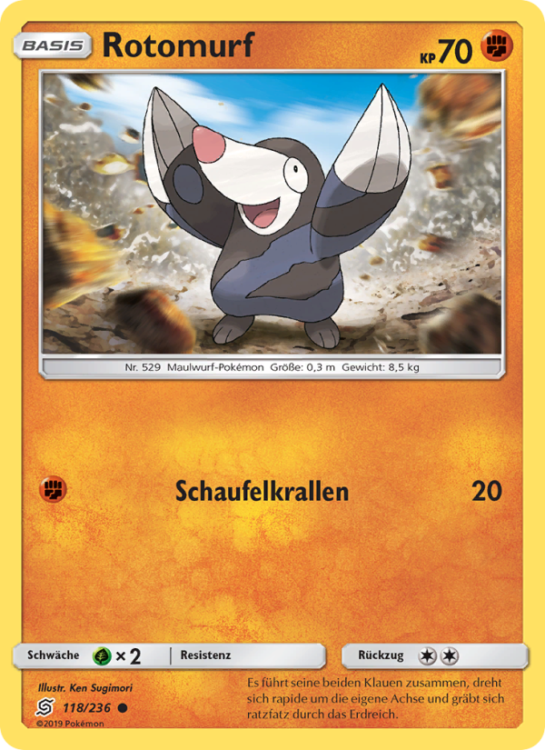 Rotomurf 118 — Unified Minds (German Pokémon TCG card)