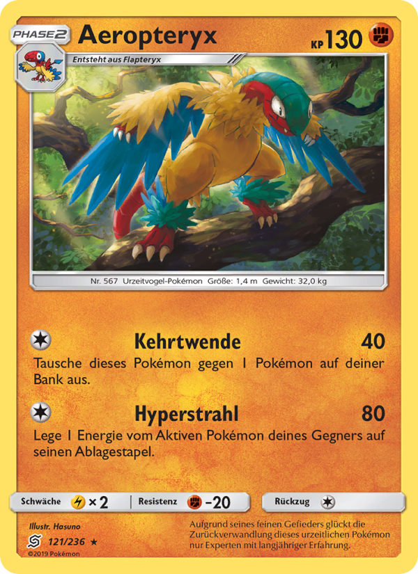 Aeropteryx 121 — Unified Minds (German Pokémon TCG card)