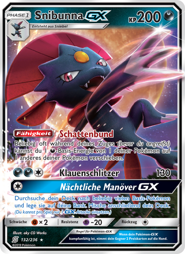Snibunna GX 132 — Unified Minds (German Pokémon TCG card)