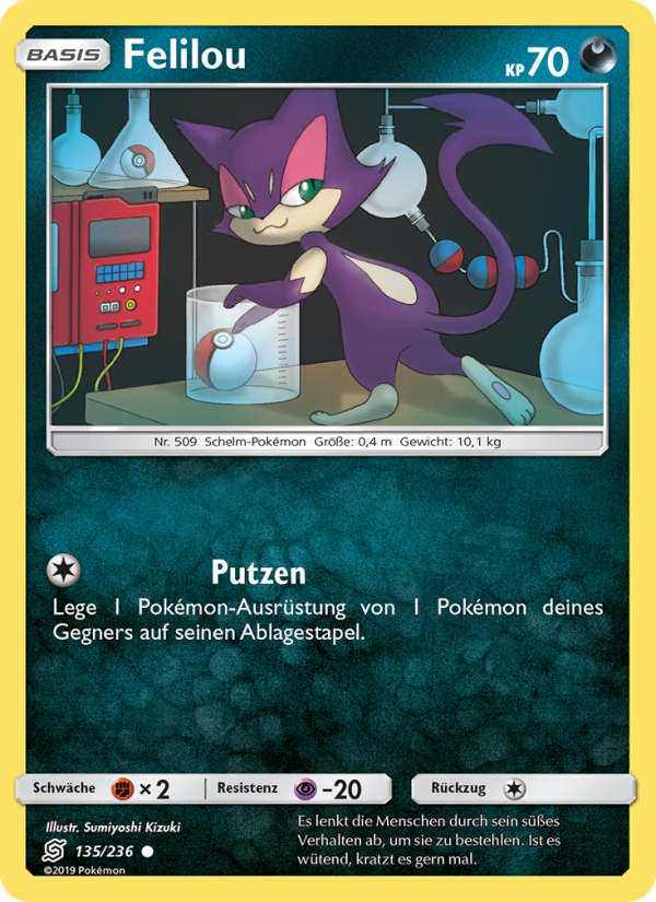 Felilou 135 — Unified Minds (German Pokémon TCG card)