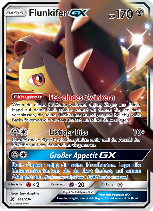 Flunkifer GX 141 — Unified Minds (German Pokémon TCG card)