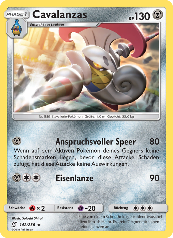 Cavalanzas 142 — Unified Minds (German Pokémon TCG card)